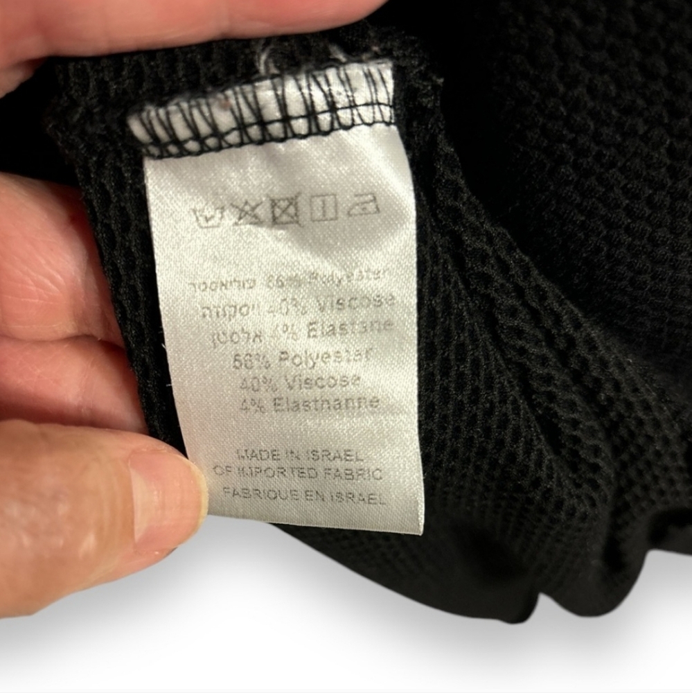 RONEN CHEN Black Knit Asymmetrical Draped Collar Top - Picture 6 of 7